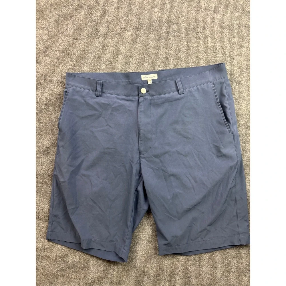 Peter Millar Performance Golf Shorts Mens 38 Blue Stretch Flat Front 65720